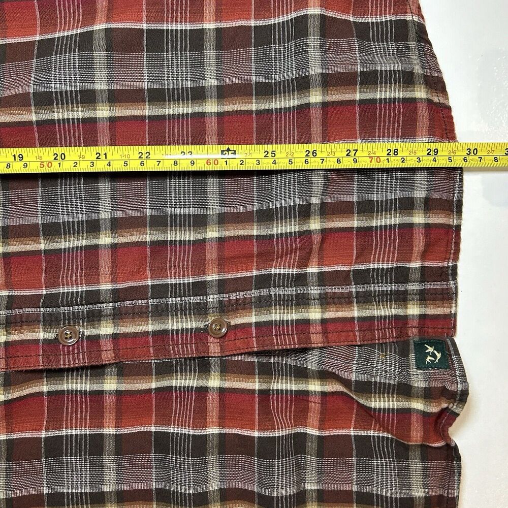 Outdoor Life Flannel Plaid Long Sleeve Men's Size Large Red White Brown Black - Picture 4 of 7